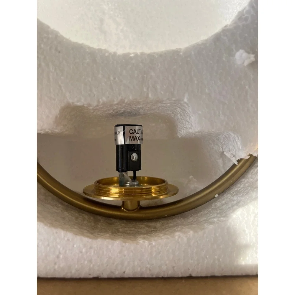 Modern Brass Oval Pendant Light with Frosted Glass Globe Shade 1367/1 Gold